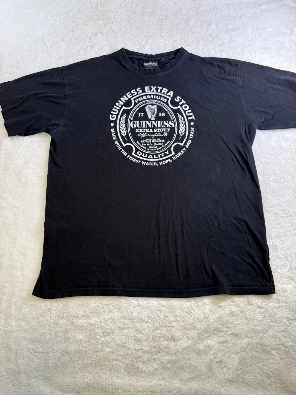 Guinness Extra Stout T Shirt Men’s XL Black Official Beer Graphic Tee Ireland